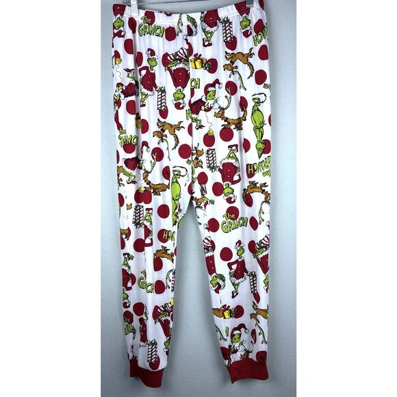 Merry Grinchmas Sz S Oversized LS Grinch Red Green, Printed Bottoms Elas Waist - Picture 4 of 13